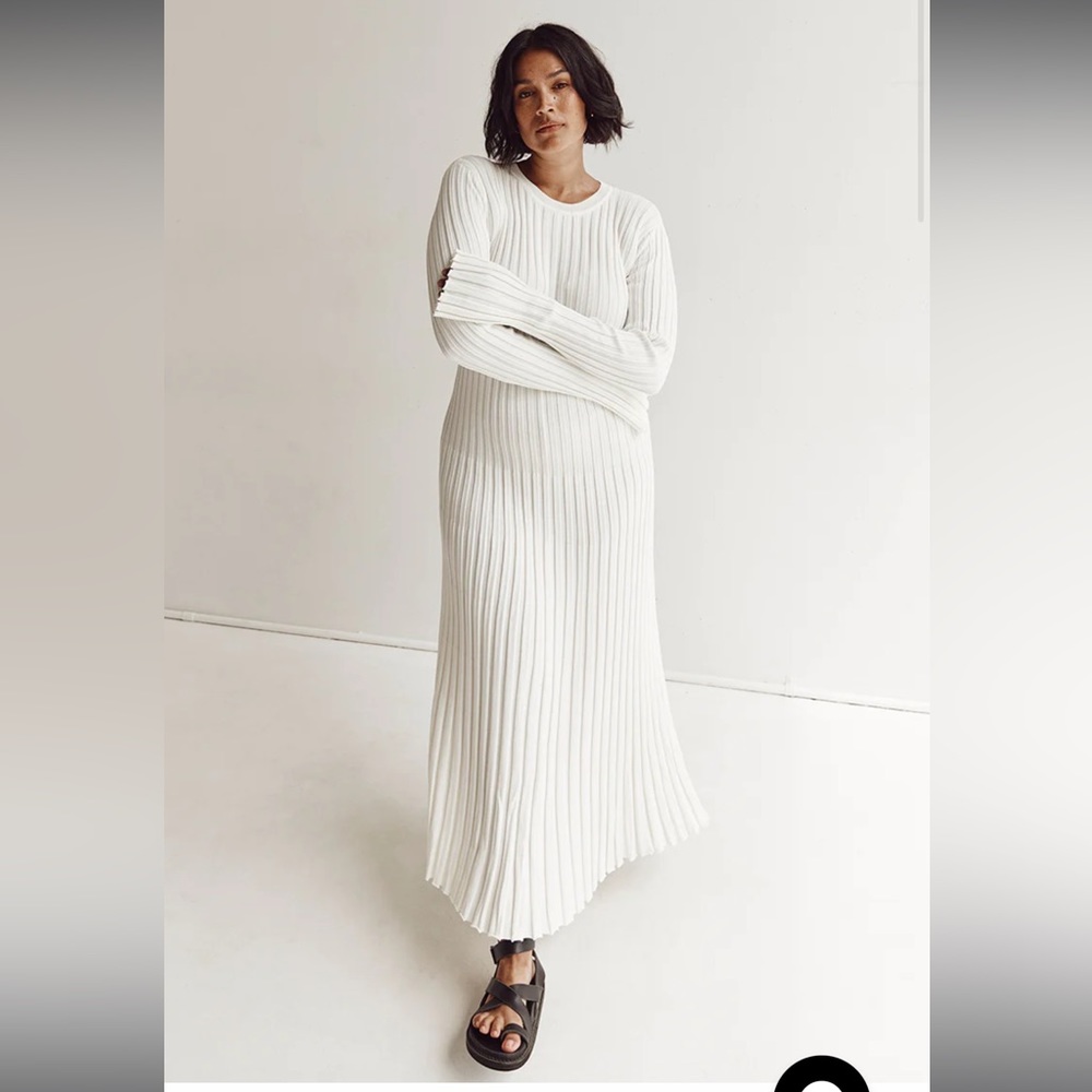 DISSH Ada white long sleeve midi dress size small